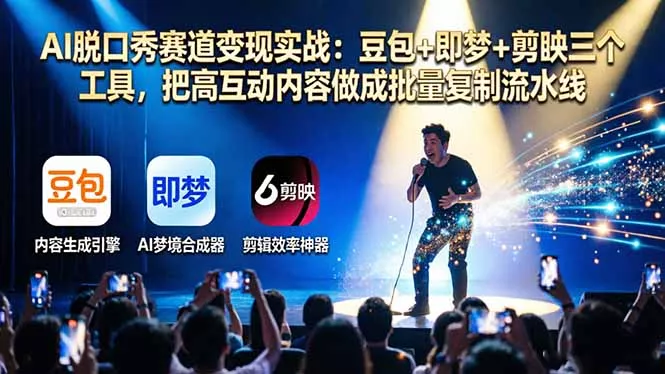AI脱口秀赛道变现实战：豆包+即梦+剪映三个工具，把高互动内容做成批量复制流水线 - 付费阅读