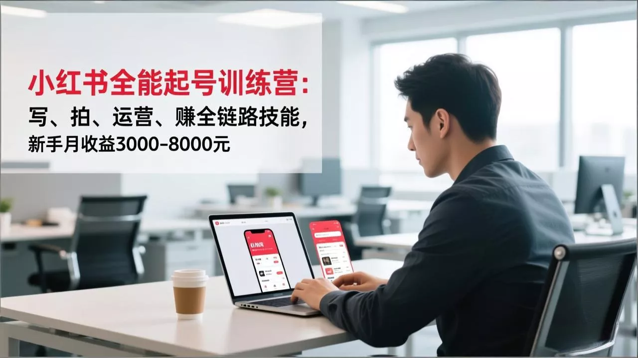 小红书全能起号训练营：写、拍、运营、赚全链路技能，新手月收益3000-8000元 - 付费阅读