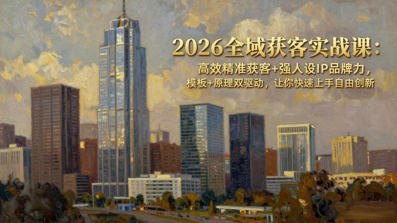 2026全域获客实战课：高效精准获客+强人设IP品牌力，模板+原理双驱动，让你快速上手自由创新 - 付费阅读