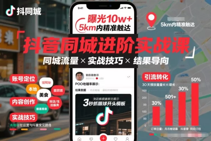 抖音同城进阶实战课，助你同城流量拿到结果 - 付费阅读