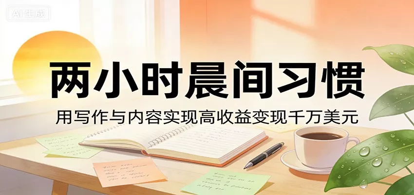付费文章：两小时晨间习惯，用写作与内容实现高收益变现千万美元 - 付费阅读