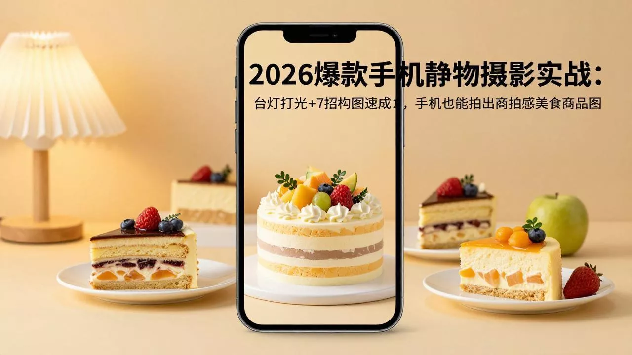 2026爆款手机静物摄影实战：台灯打光+7招构图速成，手机也能拍出商拍感美食商品图 - 付费阅读