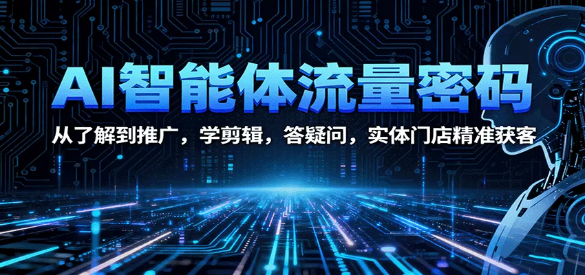 AI智能体流量密码：从了解到推广，学剪辑，答疑问，实体门店精准获客 - 付费阅读