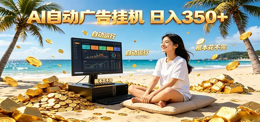 AI自动广告挂机 日入350+ 真正做到躺赚式变现，根本花不完！ - 付费阅读