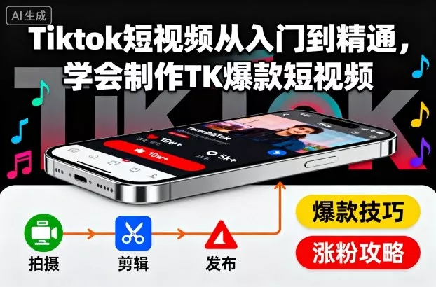 Tiktok短视频从入门到精通，学会制作TK爆款短视频 - 付费阅读
