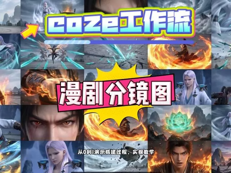 通过Coze工作流，制作《动漫分镜图》，两分钟制作完成25宫格分镜图，从0到1演示搭建过程，实操教学 - 付费阅读