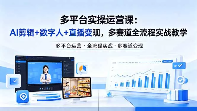 某团队多平台实操运营课-更新26年4月29：AI剪辑+数字人+直播变现，多赛道全流程实战教学 - 付费阅读