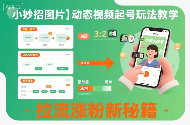 小妙招图片＋动态视频起号玩法教学，拉流涨粉新秘籍 - 付费阅读