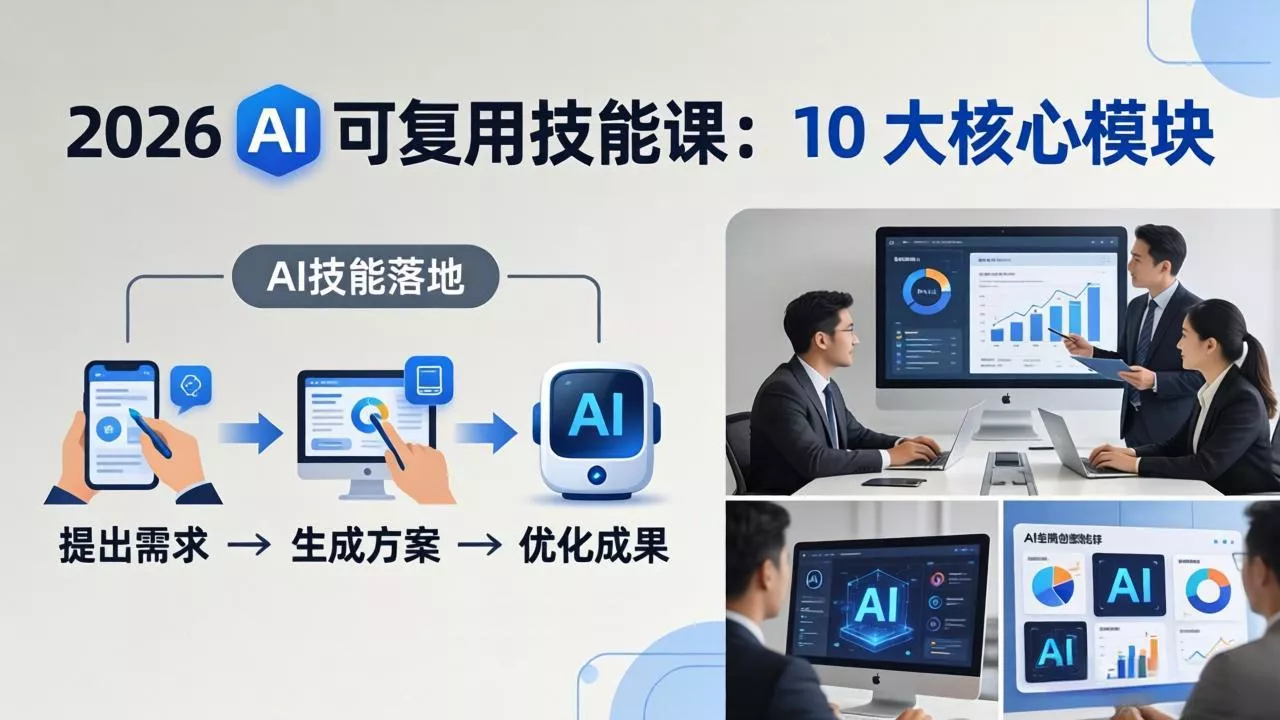 2026AI可复用技能-4月新课：10大核心模块，手把手教你把AI用进工作、产出成果 - 付费阅读
