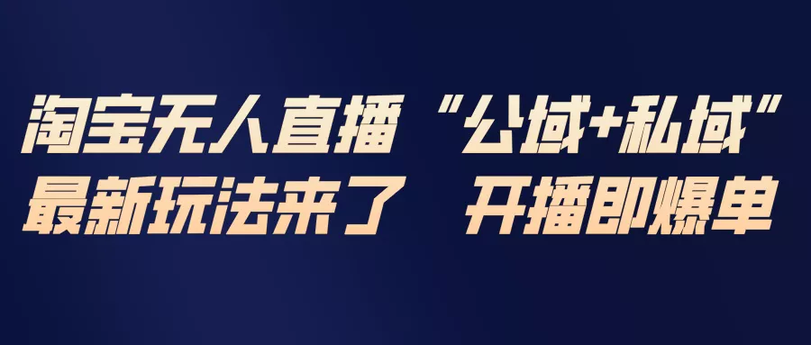 淘宝无人直播最新玩法，包含私域和公域两种玩法 - 付费阅读