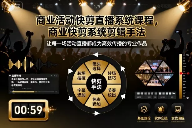 商业活动快剪直播系统课程，商业快剪系统剪辑手法 - 付费阅读