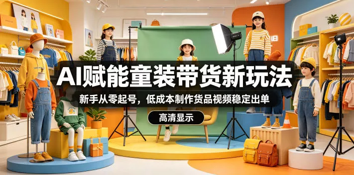 AI赋能童装带货新玩法，新手从零起号，低成本制作货品视频稳定出单 - 付费阅读