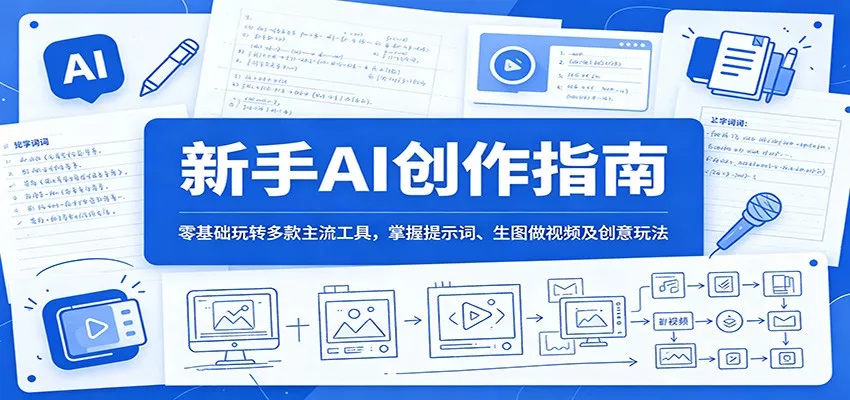 新手AI创作指南：零基础玩转多款主流工具，掌握提示词、生图做视频及创意玩法 - 付费阅读