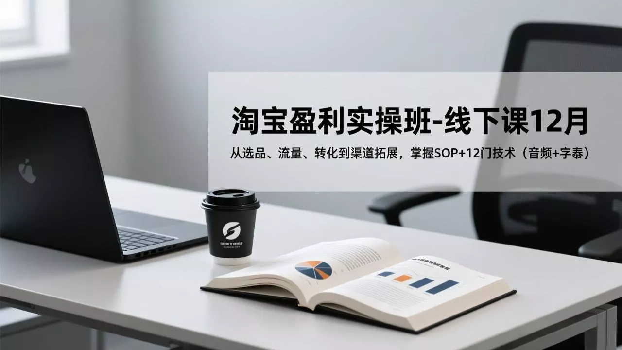 淘宝盈利实操班-线下课12月，从选品、流量、转化到渠道拓展，掌握SOP+12门技术(音频+字幕 - 付费阅读