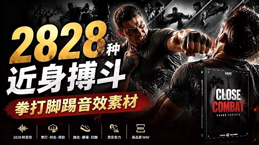 宝藏级别音效！2828种近身搏斗拳打脚踢音效素材，全部中文分类，免解压使用 Close Combat - 付费阅读