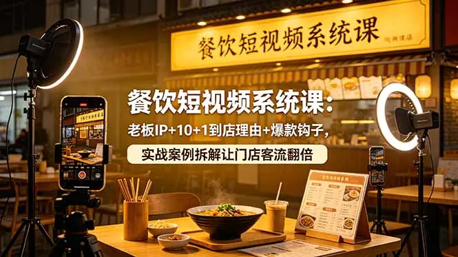 餐饮短视频系统课：老板IP+10+1到店理由+爆款钩子，实战案例拆解让门店客流翻倍 - 付费阅读