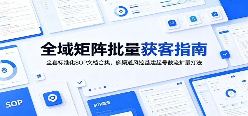 全域矩阵批量获客指南：全套标准化SOP文档合集，多渠道风控基建起号截流扩量打法 - 付费阅读