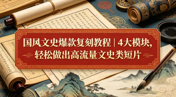 国风文史爆款复刻教程｜4大模块，轻松做出高流量文史类短片 - 付费阅读