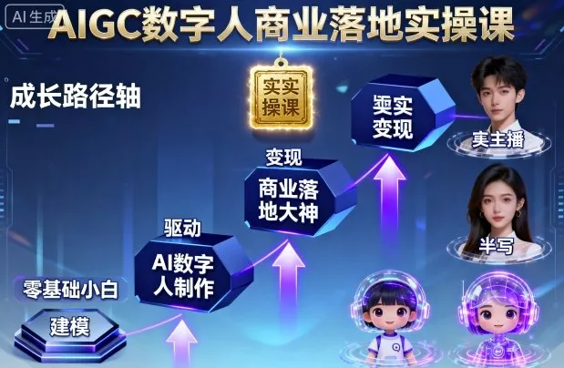 AIGC数字人商业落地实操课，从零基础小白到AI数字人大神 - 付费阅读