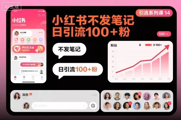 引流系列课14：小红书不发笔记日引流100+粉 - 付费阅读