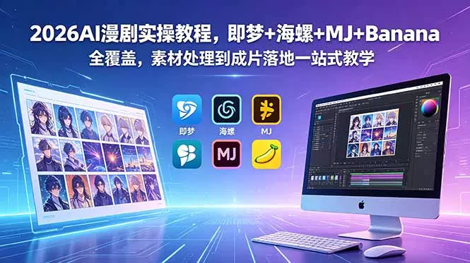 2026AI漫剧实操教程，即梦+海螺+MJ+Banana全覆盖，素材处理到成片落地一站式教学 - 付费阅读