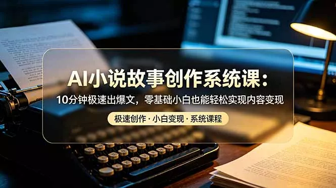 AI小说故事创作系统课：10分钟极速出爆文，零基础小白也能轻松实现内容变现 - 付费阅读