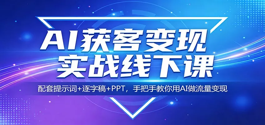 AI获客变现实战线下课：配套提示词+逐字稿+PPT，手把手教你用AI做流量变现 - 付费阅读