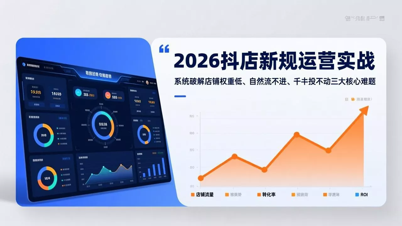 2026抖店新规运营实战：系统破解店铺权重低、自然流不进、千川投不动三大核心难题 - 付费阅读