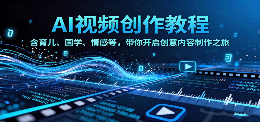 AI视频创富课，含育儿、国学、情感等，带你开启创意内容制作之旅 - 付费阅读