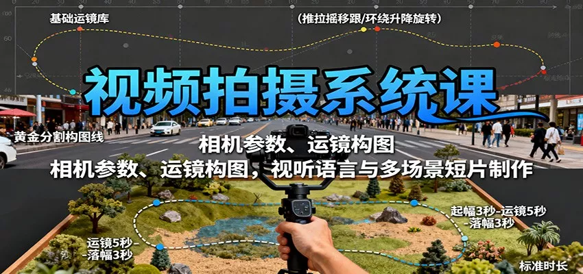 视频拍摄系统课：相机参数、运镜构图，视听语言与多场景短片制作 - 付费阅读