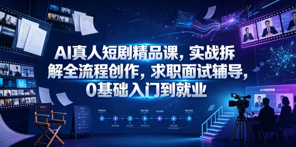 AI真人短剧精品课，实战拆解全流程创作，求职面试辅导，0基础入门到就业 - 付费阅读