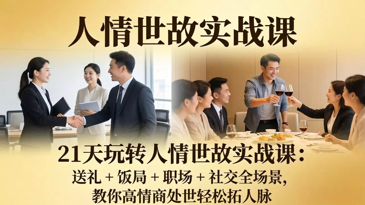 21 天玩转人情世故实战课：送礼 + 饭局 + 职场 + 社交全场景，教你高情商处世轻松拓人脉 - 付费阅读