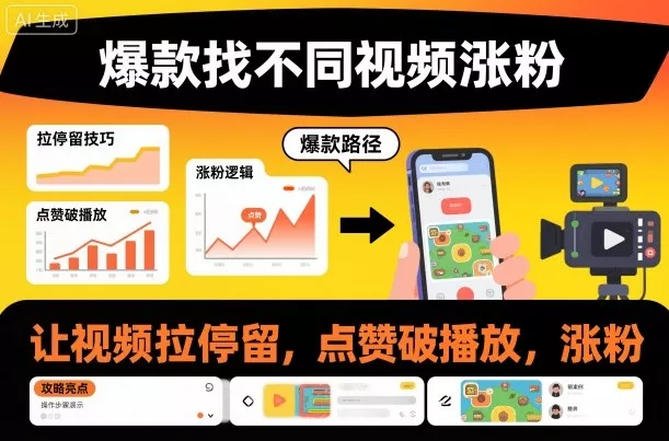 爆款找不同视频涨粉，让视频拉停留，实现点赞，破播放，涨粉 - 付费阅读