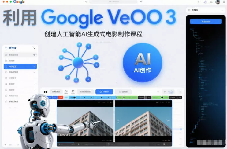 利l用Google Veo 3创建人工智能AI生成式电影制作课程，使用人工智能的力量创建令人惊叹的视频 - 付费阅读