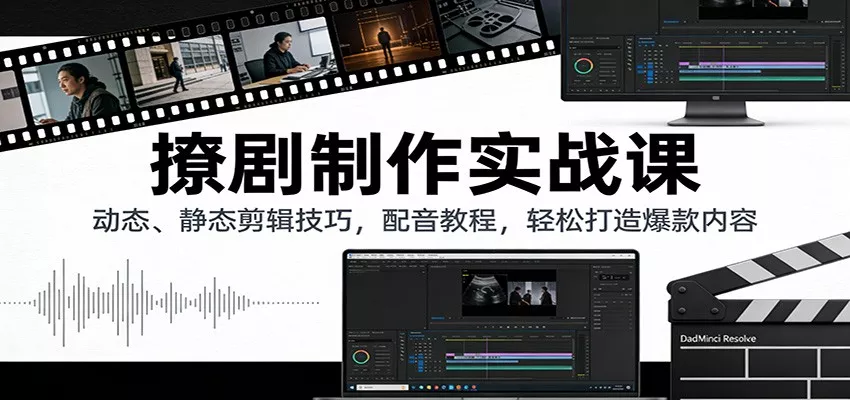 撩剧制作实战课：动态、静态剪辑技巧，配音教程，轻松打造爆款内容 - 付费阅读