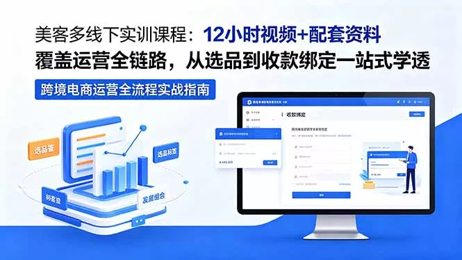 美客多线下实训课程：12小时视频+配套资料覆盖运营全链路，从选品到收款绑定一站式学透 - 付费阅读