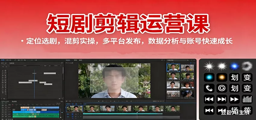 短剧剪辑运营课：定位选剧，混剪实操，多平台发布，数据分析与账号快速成长 - 付费阅读