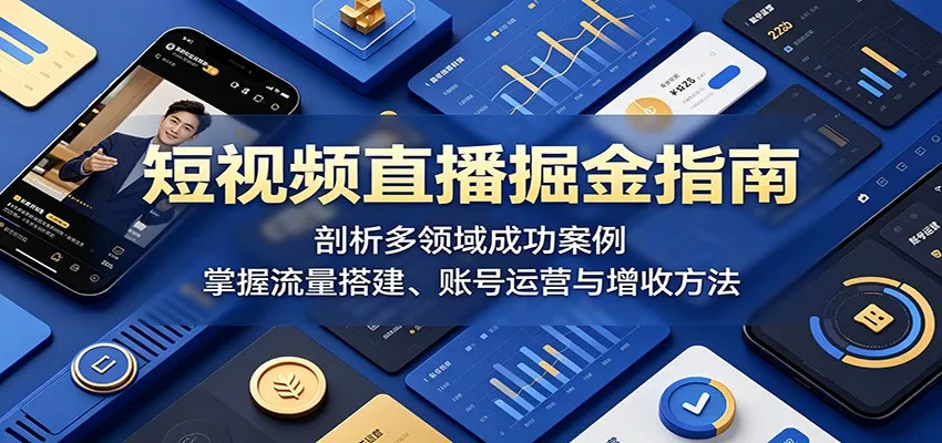 短视频直播掘金指南：剖析多领域成功案例，掌握流量搭建、账号运营与增收方法 - 付费阅读