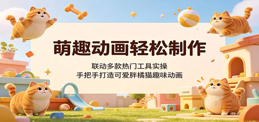萌趣动画轻松制作，联动多款热门工具实操，手把手打造可爱胖橘猫趣味动画 - 付费阅读