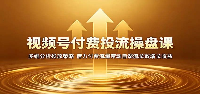 视频号付费投流操盘课：多维分析投放策略，借力付费流量带动自然流长效增长收益 - 付费阅读