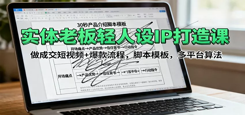 实体老板轻人设IP打造课：做成交短视频+爆款流程，脚本模板，多平台算法 - 付费阅读