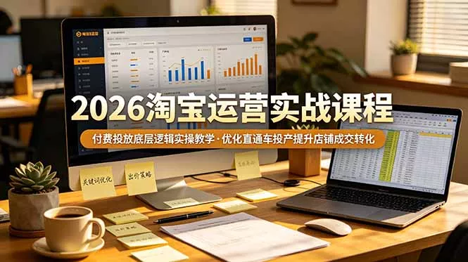 2026 淘宝运营实战课程，付费投放底层逻辑实操教学，优化直通车投产提升店铺成交转化 - 付费阅读