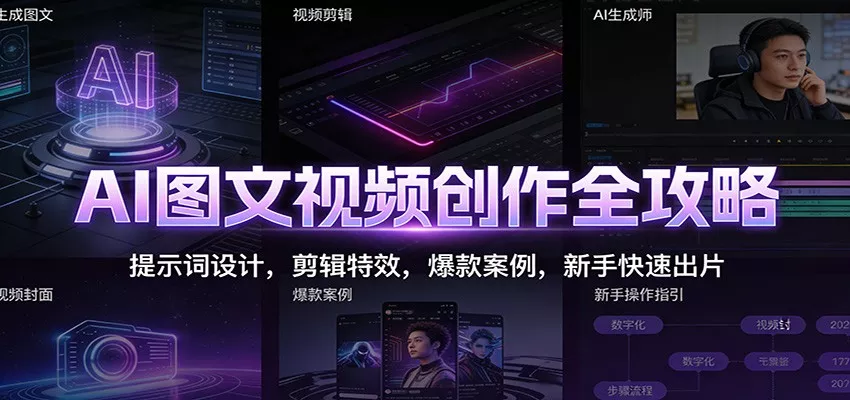 AI图文视频创作全攻略：提示词设计，剪辑特效，爆款案例，新手快速出片 - 付费阅读