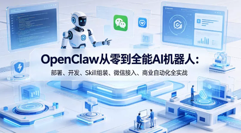 OpenClaw从零到全能AI机器人：部署、开发、Skill组装、微信接入、商业自动化全实战 - 付费阅读