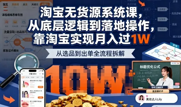 2025最新淘宝无货源系统课，从底层逻辑到落地操作，靠淘宝实现月入过1W - 付费阅读