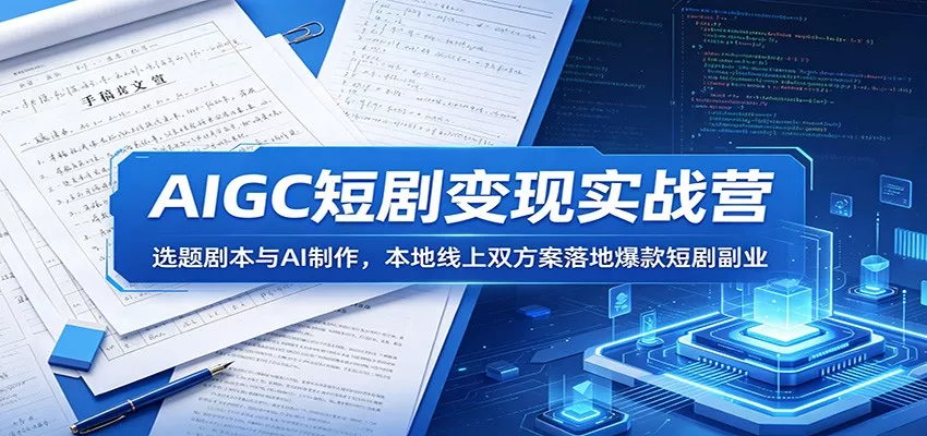 AIGC短剧变现实战营：选题剧本与AI制作，本地线上双方案落地爆款短剧副业 - 付费阅读