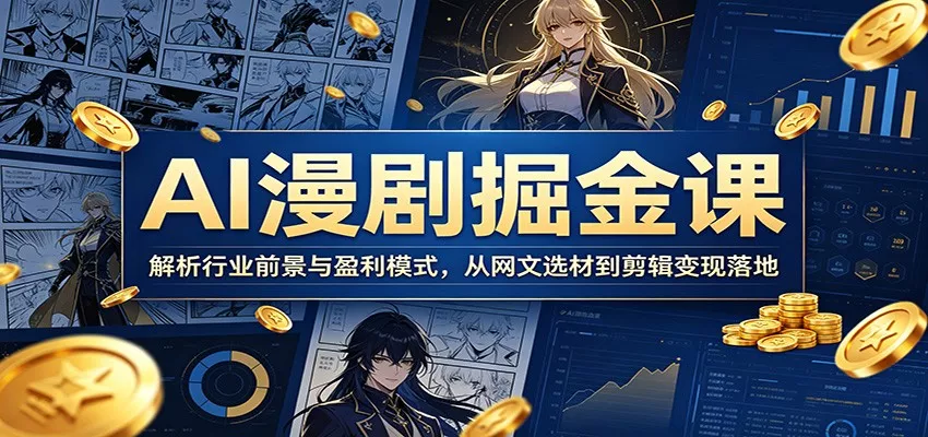 AI漫剧掘金课：解析行业前景与盈利模式，从网文选材到剪辑变现落地 - 付费阅读
