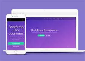 简洁紫色精美Bootstrap4网站模板 - 付费阅读
