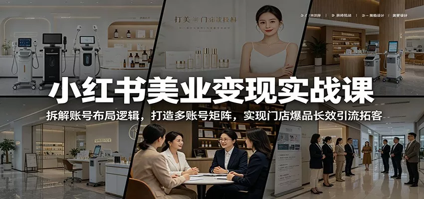 小红书美业变现实战课:拆解账号布局逻辑,打造多账号矩阵,实现门店爆品长效引流拓客 - 付费阅读