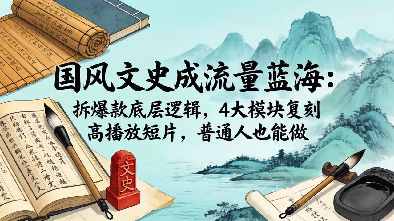国风文史成流量蓝海：拆爆款底层逻辑，4大模块复刻高播放短片，普通人也能做 - 付费阅读